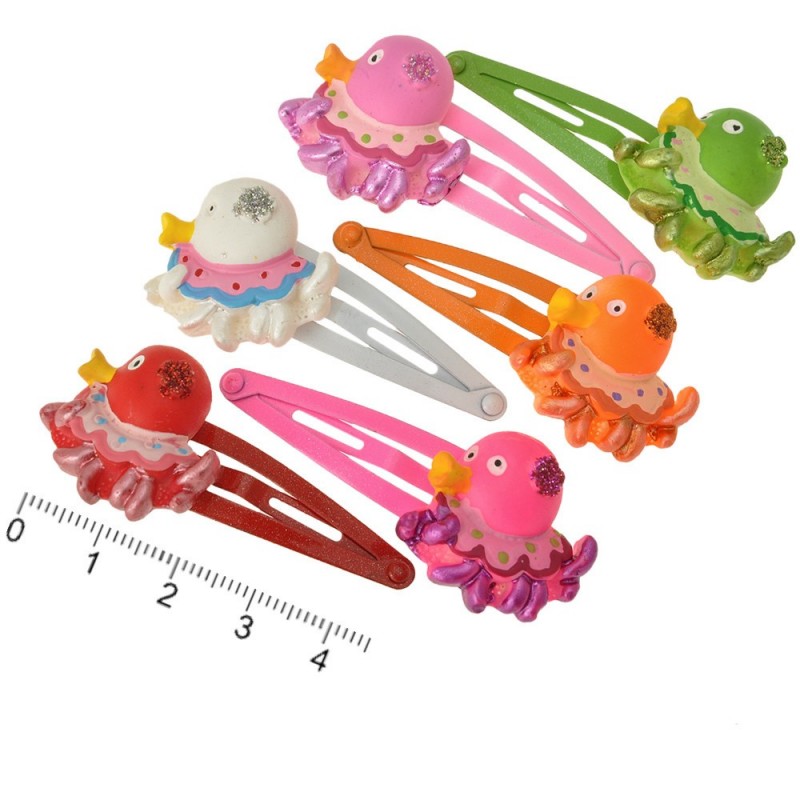 Набор детских заколок-хлопушек для волос Уточка (599)