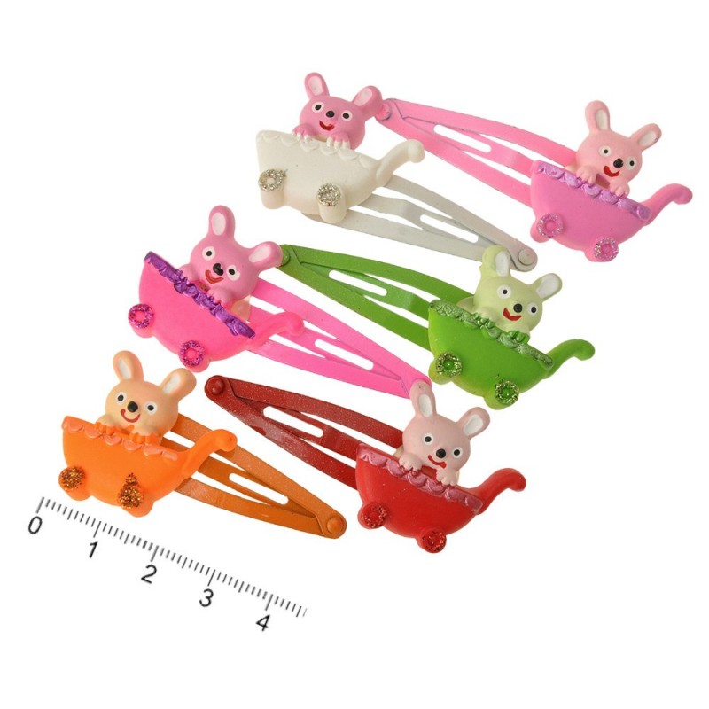 Набор детских заколок-хлопушек для волос Медвежонок (611)