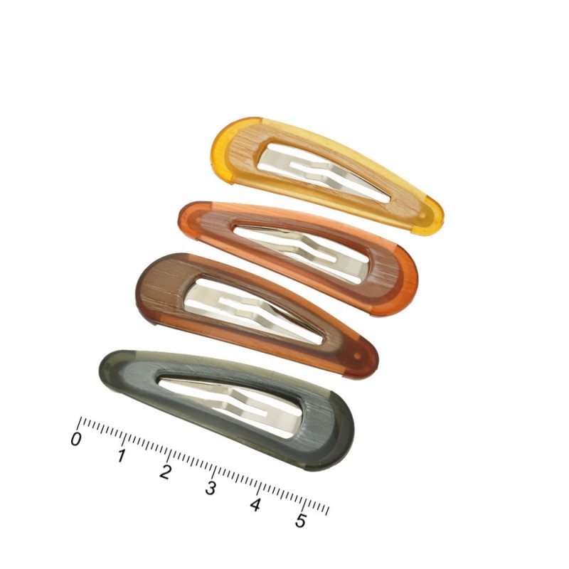 Набор заколок-хлопушек с пластиковой накладкой 5.5см (6479)