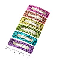 Набор заколок-хлопушек с пластиковой накладкой 5.5см (6485)