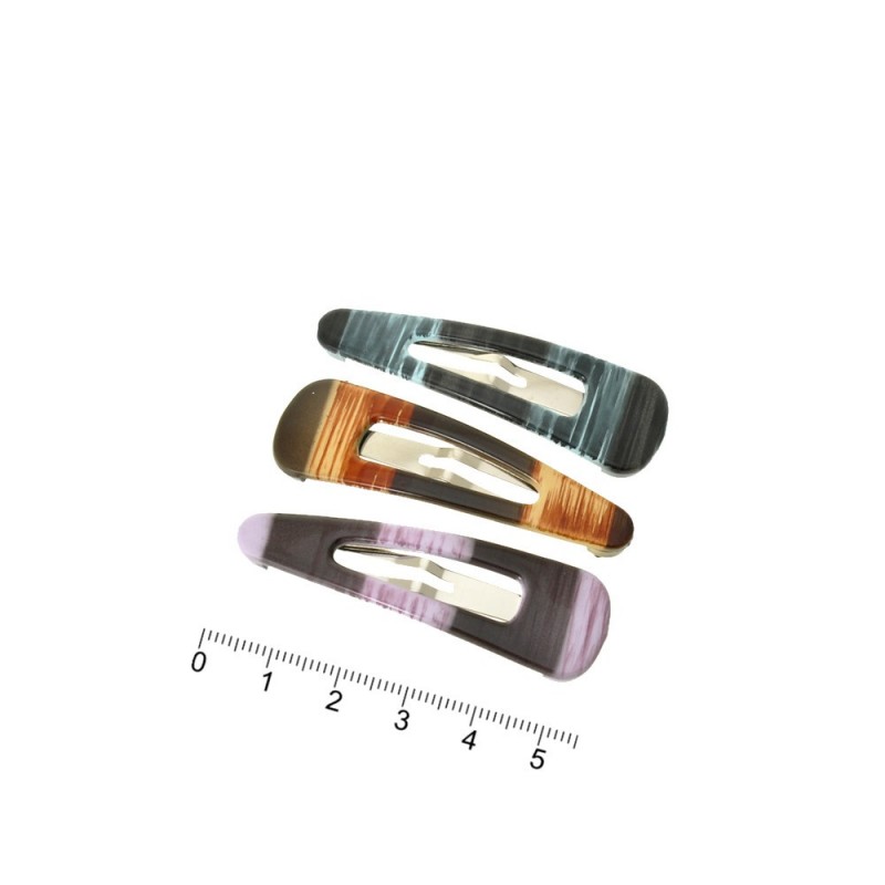 Набор заколок-хлопушек с пластиковой накладкой 5.5см (6490)