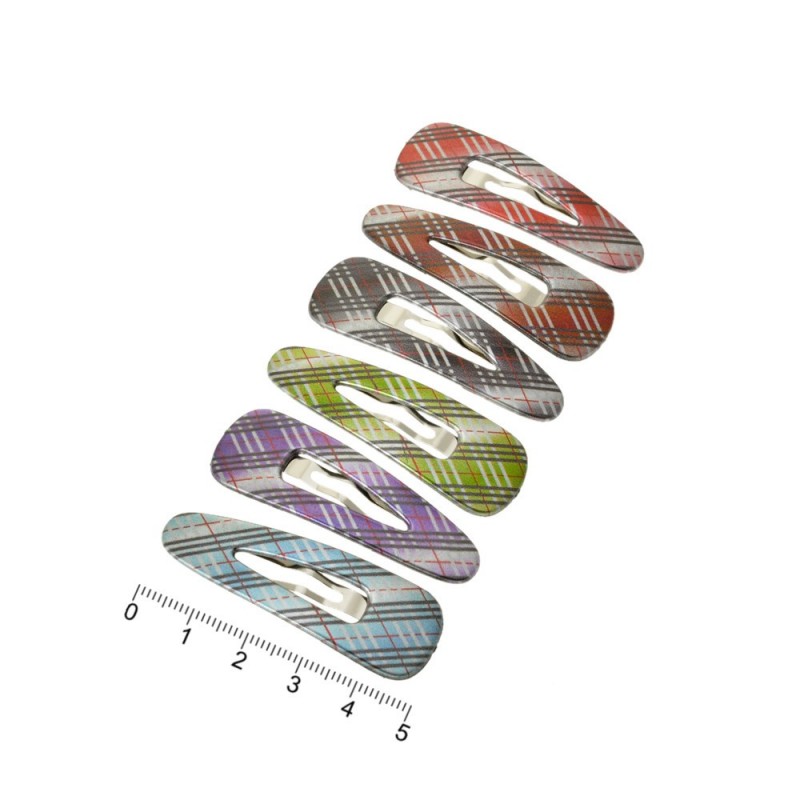 Набор заколок-хлопушек с пластиковой накладкой 5см (7376)