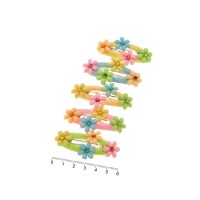 Набор детских заколок-хлопушек для волос с цветочками (7382)