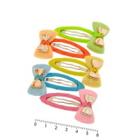 Набор детских заколок-хлопушек для волос с бантиком (7386)
