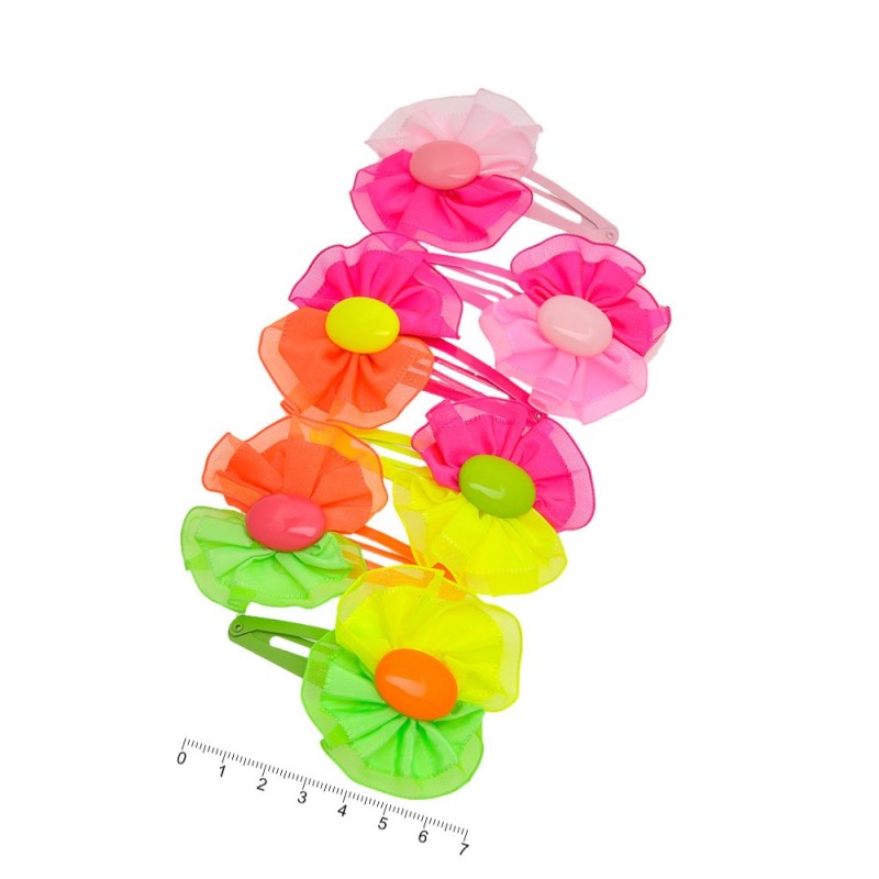 Набор детских заколок-хлопушек для волос с бантиком (7388)