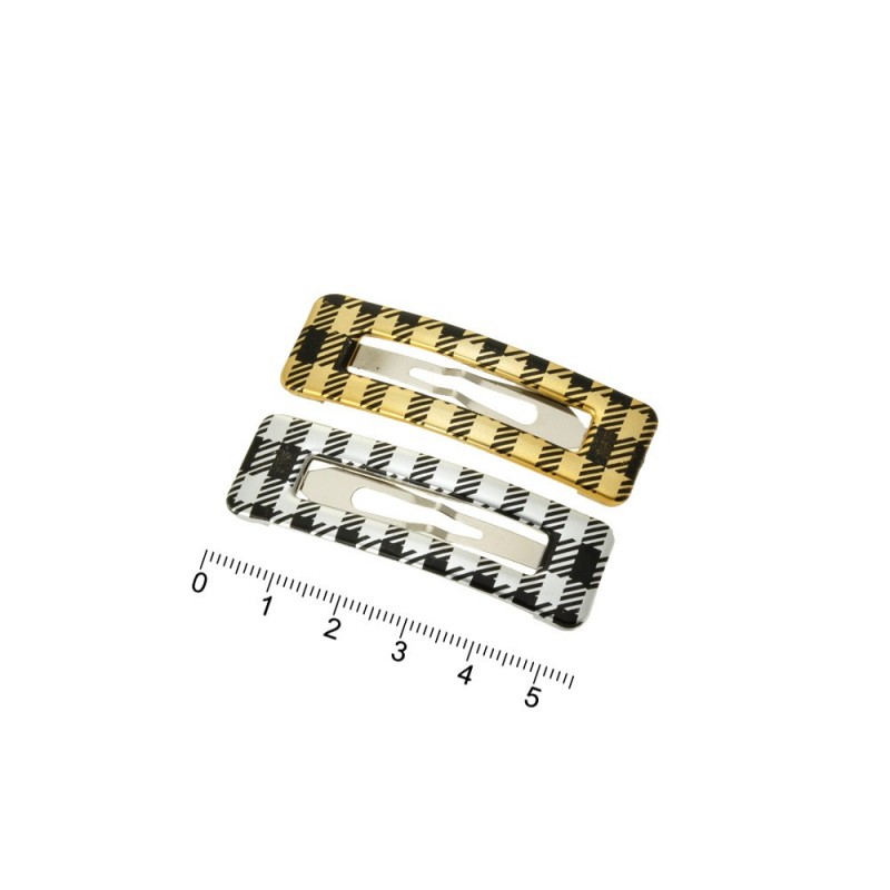 Набор заколок-хлопушек с пластиковой накладкой 5.5см (7401)