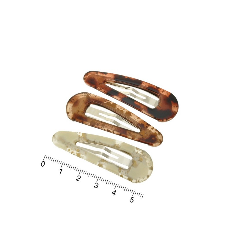 Набор заколок-хлопушек с пластиковой накладкой 5.5см (7405)