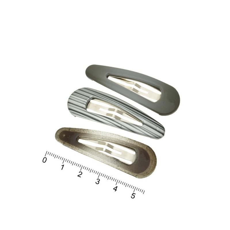 Набор заколок-хлопушек с пластиковой накладкой 5.5см (7407)