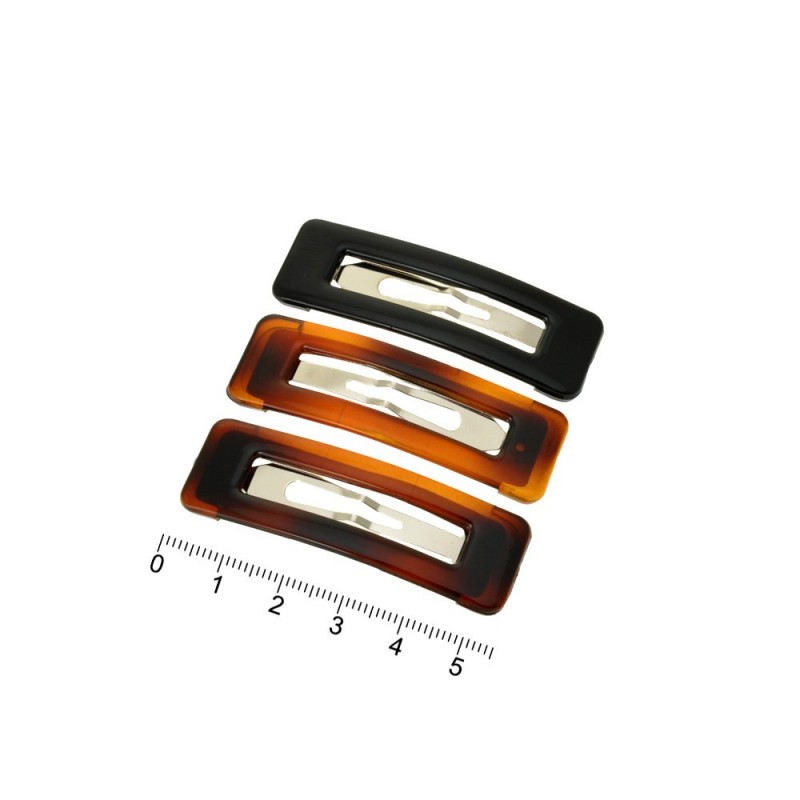 Набор заколок-хлопушек с пластиковой накладкой 5.5см (7410)