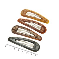 Набор заколок-хлопушек с пластиковой накладкой 7.5см (7415)