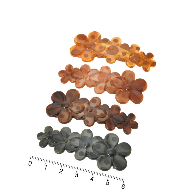 Набор заколок-хлопушек с пластиковой накладкой 6см (7418)