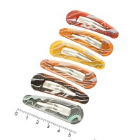 Набор заколок-хлопушек с пластиковой накладкой 5.5см (7425)