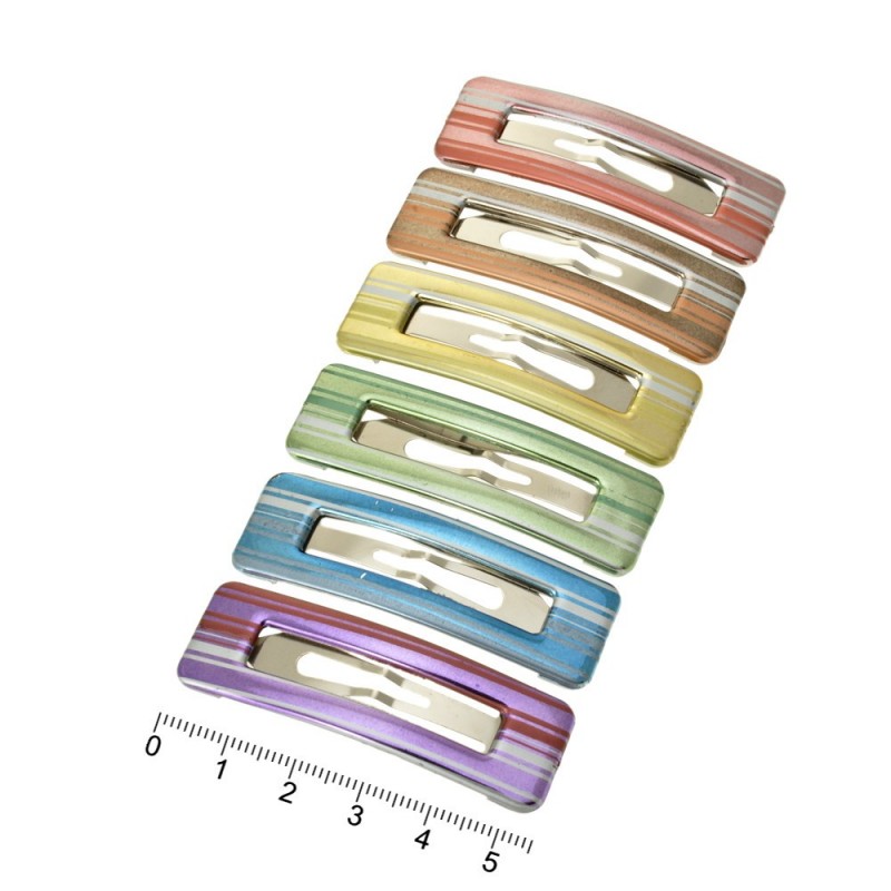 Набор заколок-хлопушек с пластиковой накладкой 5.5см (7431)