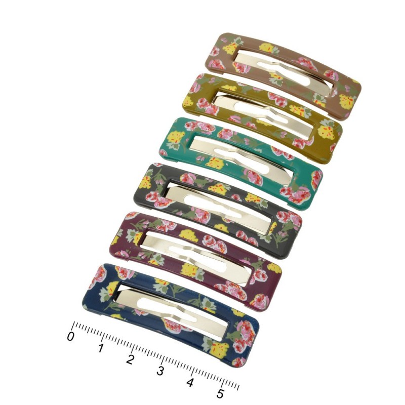 Набор заколок-хлопушек с пластиковой накладкой 5.5см (7433)