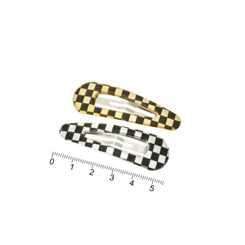 Набор заколок-хлопушек с пластиковой накладкой 5.5см (8925)