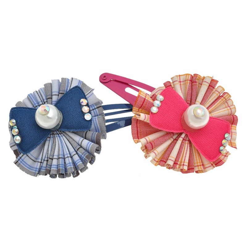 Набор детских заколок-хлопушек для волос с бантиком (8991)