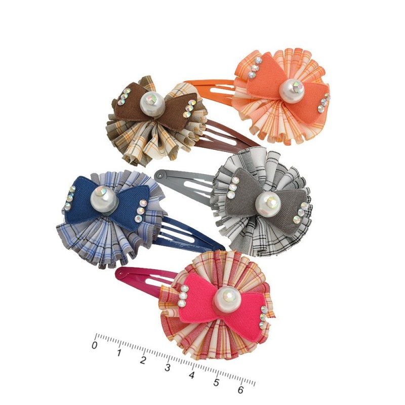 Набор детских заколок-хлопушек для волос с бантиком (8991)