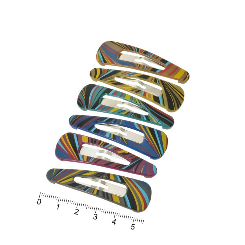 Набор заколок-хлопушек с пластиковой накладкой 5.5см (9012)