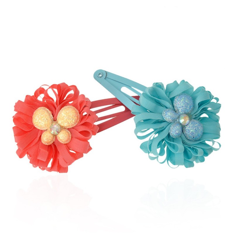 Набор детских заколок-хлопушек для волос с бантиком (9861)