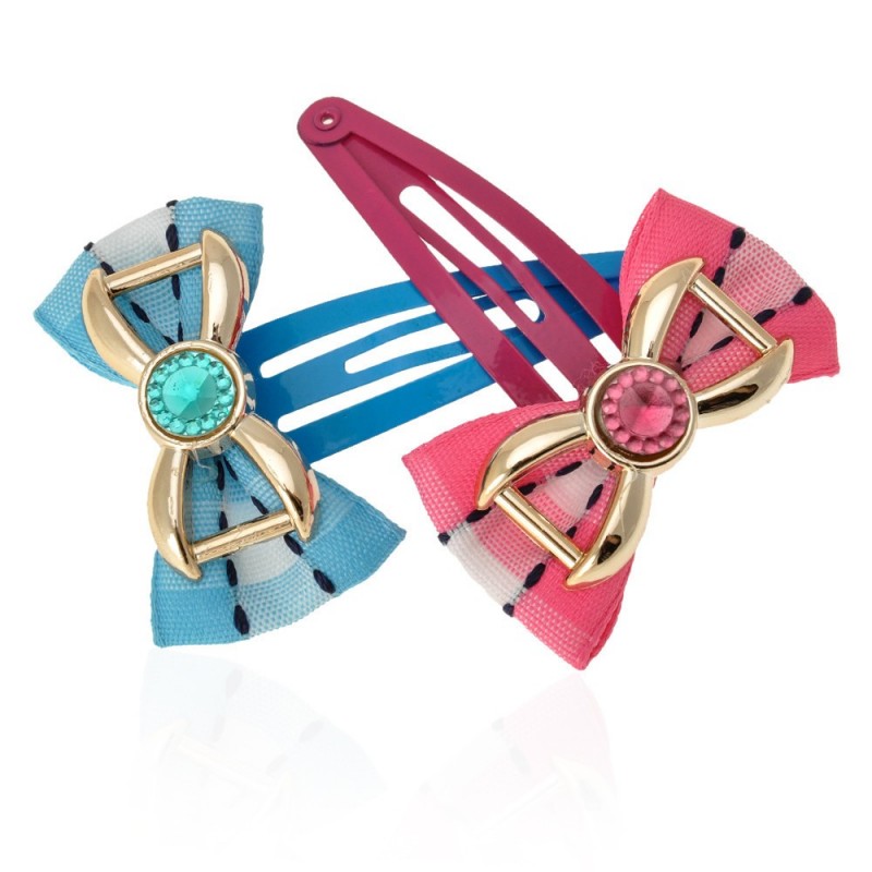 Набор детских заколок-хлопушек для волос с бантиком (9866)