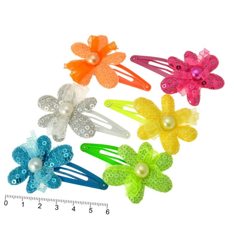 Набор детских заколок-хлопушек для волос с бантиком (9868)