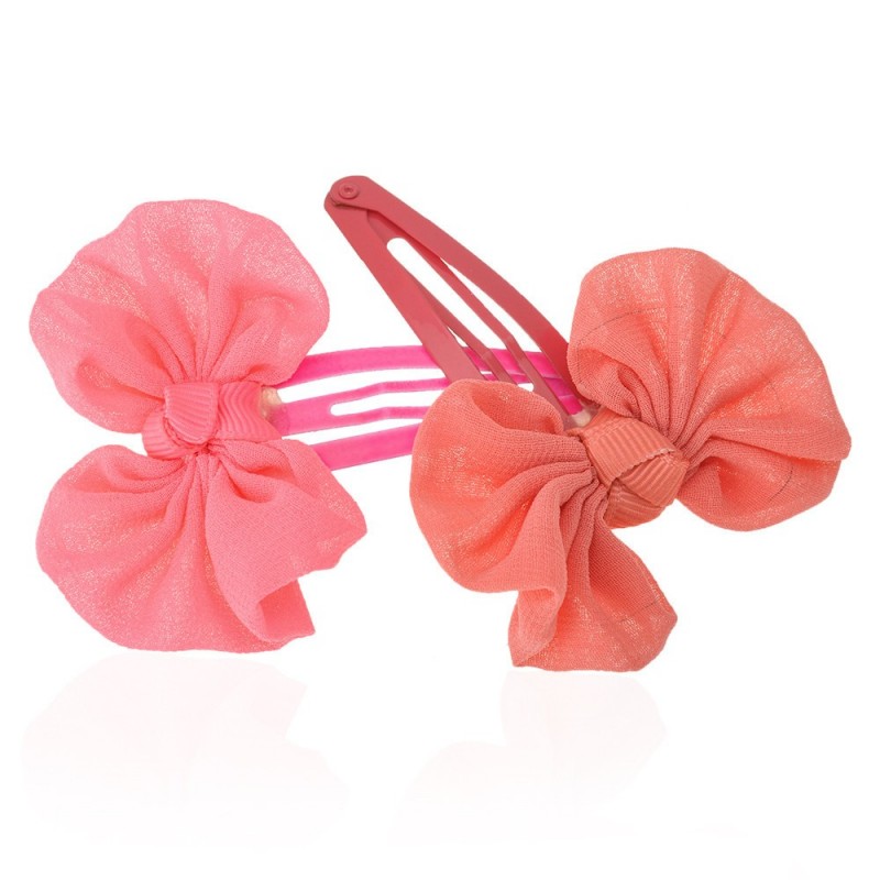 Набор детских заколок-хлопушек для волос с бантиком (9871)