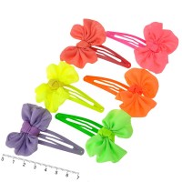 Набор детских заколок-хлопушек для волос с бантиком (9871)