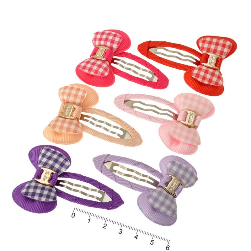 Набор детских заколок-хлопушек для волос с бантиком (9872)