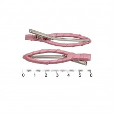 Набір заколок-качечок заготовок з атласною стрічкою 6см рожевий (12711)