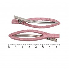 Набір заколок-качечок заготовок з атласною стрічкою 7.5см рожевий (12715)
