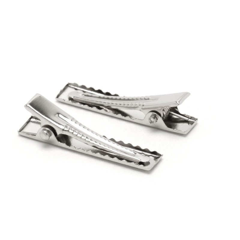 Набор металлических заколок-уточек заготовок 3.1см серебристый (12832)