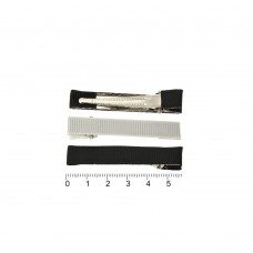 Набор заколок-уточек заготовок с репсовой лентой 5.7см черный и белый (13642)