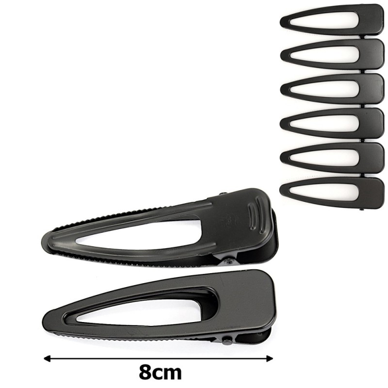 Набор металлических заколок-уточек для волос 8см черный (15218)