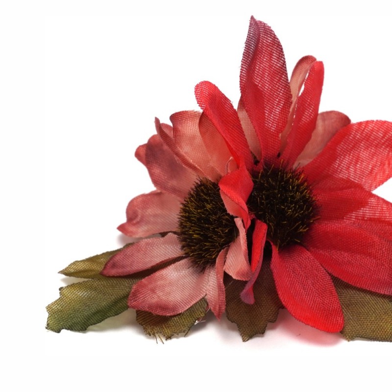 Заколка-уточка для волос с цветком 9см (27141) вариант 01