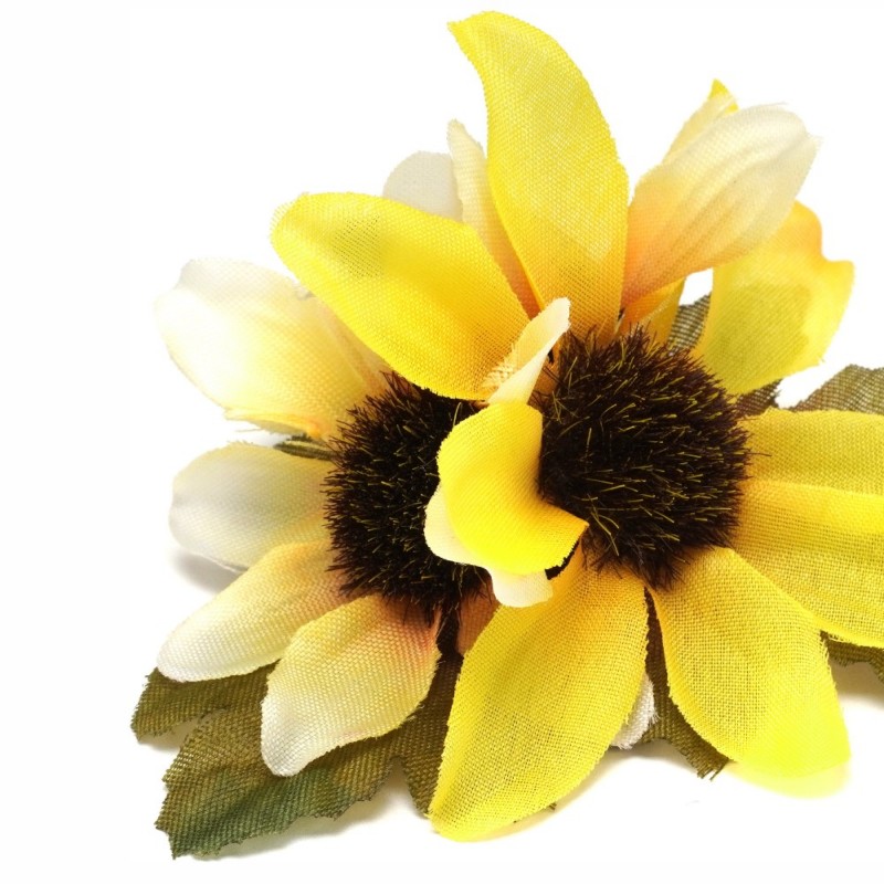 Заколка-уточка для волос с цветком 9см (27141) вариант 02