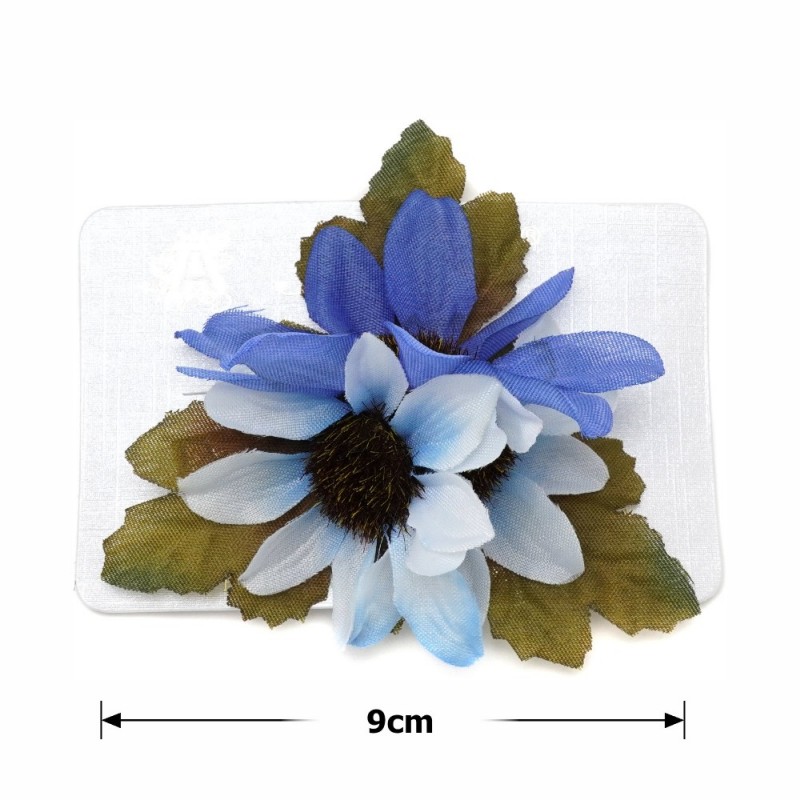 Заколка-уточка для волос с цветком 9см (27141) вариант 04