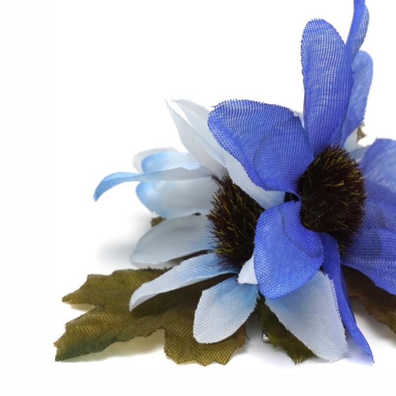 Заколка-уточка для волос с цветком 9см (27141) вариант 04