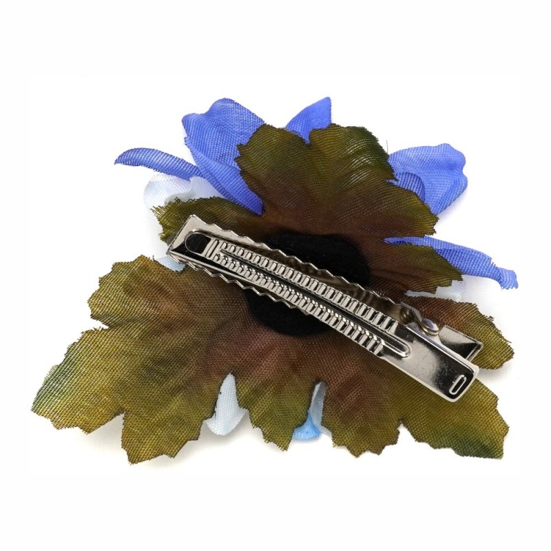 Заколка-уточка для волос с цветком 9см (27141) вариант 04