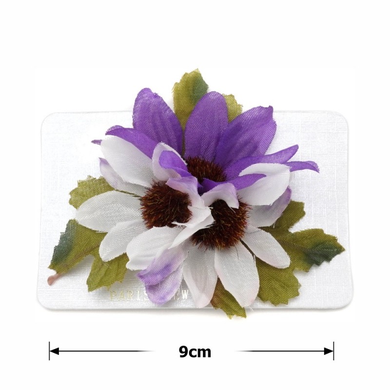 Заколка-уточка для волос с цветком 9см (27141) вариант 05