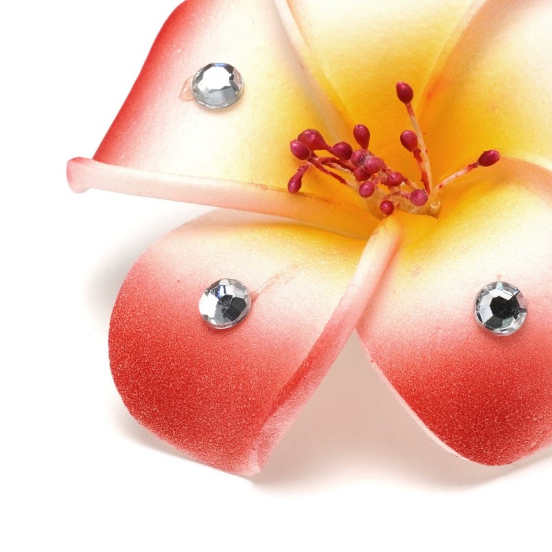 Набор заколок-уточек для волос с цветками 8см 2шт (27169) вариант 02