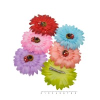 Набор заколок-уточек с ромашками 9.5см разноцветный (4371)