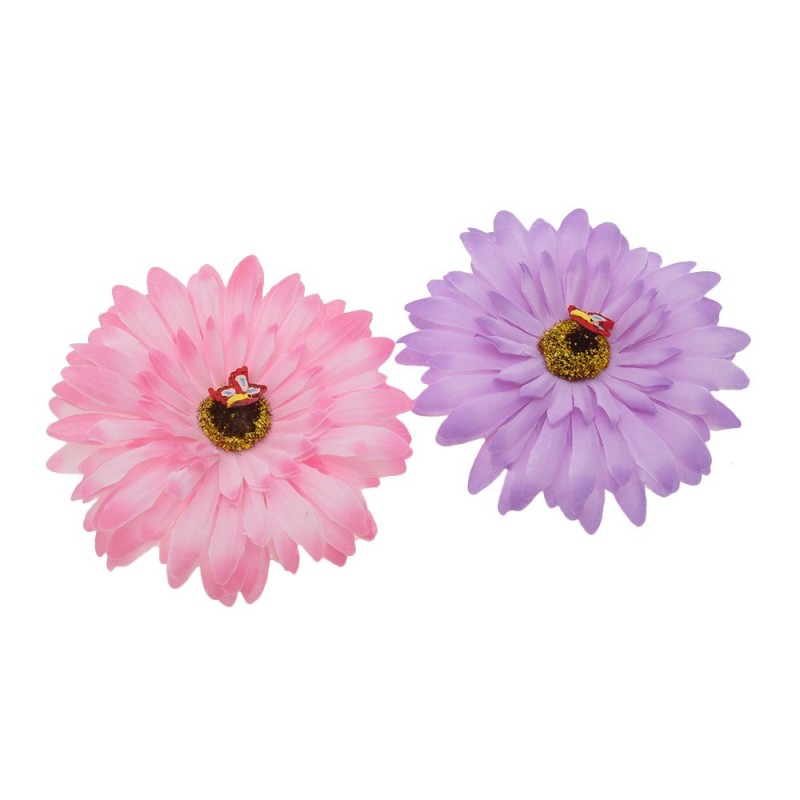 Набор заколок-уточек с ромашками 9.5см разноцветный (4373)