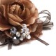 Заколка-уточка для волос с цветком и стразами 10см (4692) вариант 03