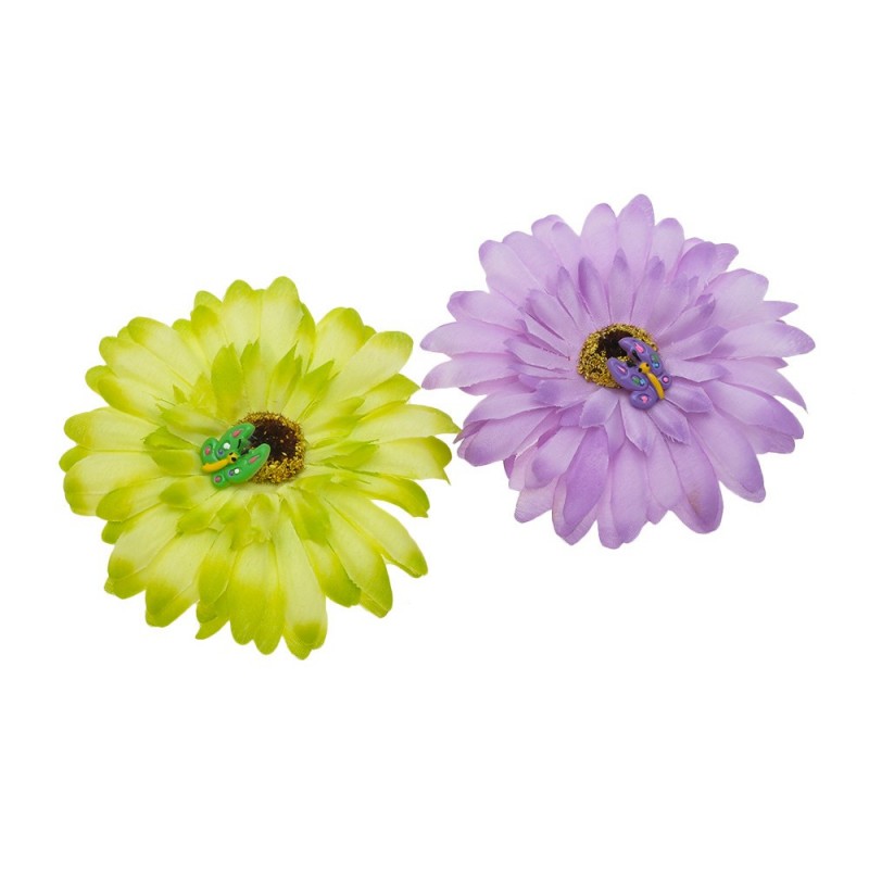 Набор заколок-уточек с ромашками 10см разноцветный (4768)