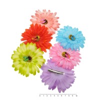 Набор заколок-уточек с ромашками 10см разноцветный (4768)