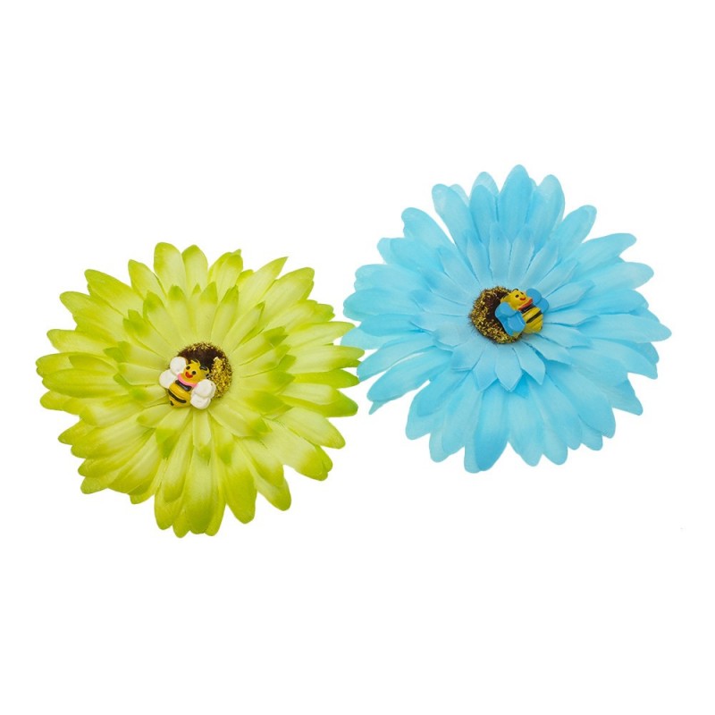 Набор заколок-уточек с ромашками 10см разноцветный (4770)