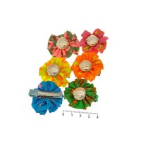 Набор заколок-уточек с бантиками 4см разноцветный (6930)