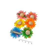 Набор заколок-уточек с бантиками 4см разноцветный (6932)