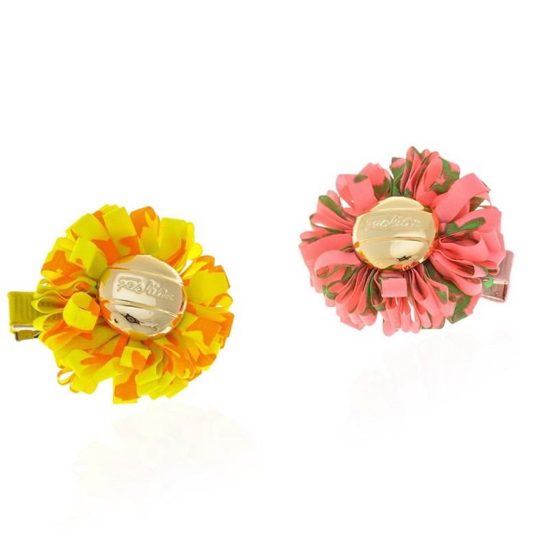 Набор заколок-уточек с бантиками 4см разноцветный (6933)