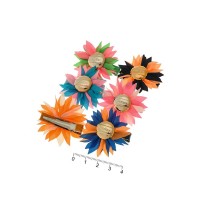 Набор заколок-уточек с бантиками 4см разноцветный (6936)